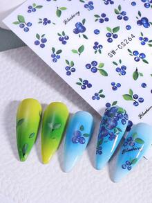 3pcs Summer & Spring Fruit Strawberry, Blueberry, Lemon 3D Nail Art Stickers, Suitable For Women & Girls DIY Nail Decoration - Multicolor - View 8