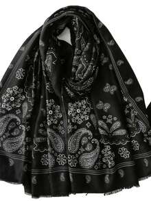 1pc Women's Printed Paisley & Cashew Pattern Shawl Scarf Headscarf - Multicolor - View 6