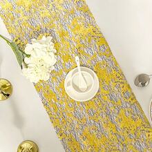 Chemin de table en maille noire avec feuille d'or pailletée, maille noire brillante avec feuille d'or, élégant et à la mode, convient pour les décorations de Noël, Halloween, Saint-Valentin, Thanksgiving et autres fêtes, table à manger, mariage, anniversaire, décoration de centre de table pour restaurants, hôtels, cafétérias - Multicolore - Voir 13