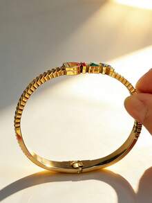 1pc Fashion Minimalist Stainless Steel Star Letter Bracelet For Women Daily Wear - Star Letter Bracelet - View 2