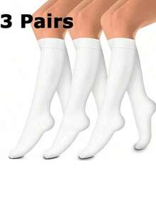 1/3/6 Pairs Unisex Copper Fiber Compression Socks, 15/20mmHg High Tube, Suitable For Pregnant Women, Nurses, Maternity Sports Shoes, Outdoor Sports Fitness, Y2K Comfortable Socks - Multicolor - View 11