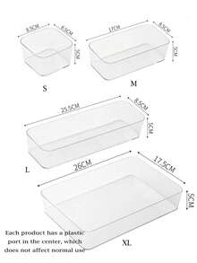 1/2pcs Transparent Drawer Organizer Box, Makeup Storage Box, Desktop Compartment Storage Box, Suitable For Cosmetics, Office Supplies And Miscellaneous, Summer Gift Storage Box For Women - Clear - View 1