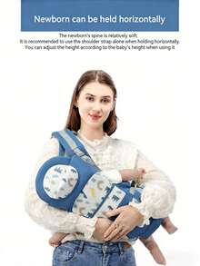4-In-1 Baby Carrier Waist Stool, Lightweight Multifunctional Infant Carrier For Outdoor Use, All Seasons - Royal Blue - View 5