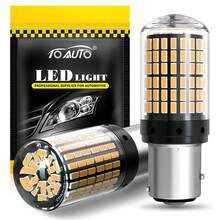 TOAUTO 2 bóng đèn LED ô tô 20W 3000LM Canbus 144SMD BA15S BAU15S BAY15D 3156 3157 7440 7443 dùng cho đèn xi nhan trước sau, đèn phanh, điện áp 12V, màu trắng, đỏ, vàng. - A - Xem 17