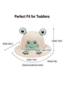 Mũ cho bé hình ếch dễ thương từ 3-36 tháng, mũ xô nhẹ che nắng mùa xuân và mùa thu cho bé đi chơi, mũ chống nắng cho bé trai và bé gái. - 1PC - Xem 9