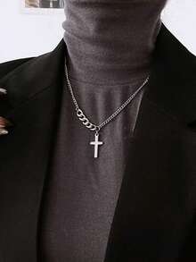 MONALLY Hip Hop Style Seller Stainless Steel Classic Cross Necklace Chain Pendant For Women Unisex Minimalist Religious Choker Jewelry Gift Daily Wearing - Pendant Necklace - View 2