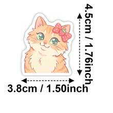 50 PCS Cute Strawberry Cat Stickers, Adorable Kitten Decals For Water Bottles Laptop Phone Case Skateboard Guitar Luggage Computer, Waterproof Vinyl Stickers For Teens Adults Students School Office DIY Crafts Decor, Cute Animal Themed Sticker Packs For Personalizing Belongings And Creative Projects - Multicolor - View 6