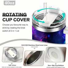 1 40-Ounce Stainless Steel Cup With Handle, Stainless Steel Insulated Cup, Rust-Proof Stainless Steel Ensures Durability, School Water Bottle, The Gateway To Space Travel, Ideal Gift For Fitness Enthusiasts, Travel Insulated Cup, School Water Bottle, Modern Cup, Stylish Drinkware, High-Quality Steel, Premium Drinkware, Handle Tumbler, Gift Idea, Office Worker. Durable Stainless Steel Water Bottle With Detachable Cup For Daily Use, Water Bottle Coffee Bar Essentials |     Perfect Grandpa Grandma & Best Friend Gifts,Camping Essentials,Graduation 2026,Cups With Lids And Straw,Termo De Agua,Gifts For Women,Termo Para Café Caliente,Gifts For Men,40 Oz Tumbler - 白色 - 查看 6