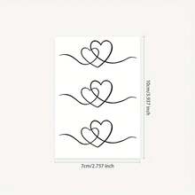 1pc Sexy Ink Heart Line Temporary Tattoo Sticker, Botanical Design, Lasts 1-3 Days, INS Style - Black - View 7