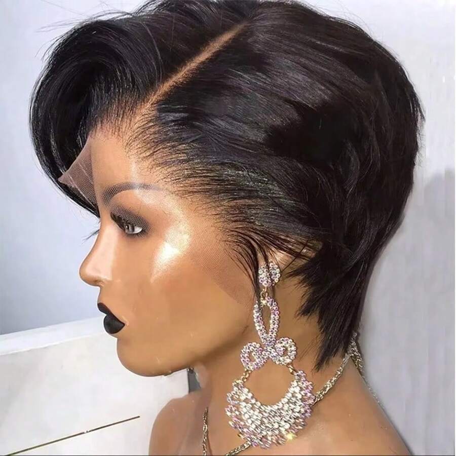 Brazilian Hair Short Bob Wig Pixie Cut Wig 13x4 Side Part Lace Human Hair Wigs Remy Hair Straight Cheap Human Hair Wig