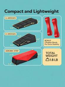 Slant Board Squat Wedge Block Set Of 35, 5 Stackable Angles Incline Board For Calf Stretching And Squats, 960 Lbs Capacity EPP Workout Blocks For Strength Training And Home Gym - D - 查看 2