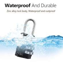 Small Portable Padlock, Combination Lock, 3-Digit Waterproof Outdoor Lock For Door, Suitcase, Bag, Cabinet, Window CNM7 - Blue - View 5