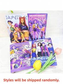 1 Kpop D Emon Hunter Girl Group Cartoon Notebook, Cute Notebook, Gift Prize 1 Piece, Popular K Pop D Emon Hunter Girl Group Merchandise, Study Stationery, Spiral Notebook, Practical Exercise Book, Fun Gift, Warrior K Pop, Suitable As Birthday Gift, Back-To-School Season Gift - Multicolor - View 10
