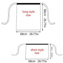 Canvas Half Apron, Waterproof Kitchen Apron For Chef, Waiter, Waitress, Catering Service - Black - View 2