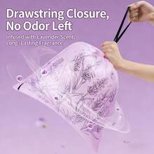100个薰衣草香味抽绳垃圾袋，加厚耐用塑料垃圾袋，适用于厨房、客厅、浴室、家庭使用 - C - 查看 5