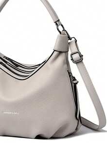 Women Handbags PU Leather Women Shoulder Bag Fashion Luxury Ladies Messenger Bags High Quality Female Tote Bag - Light Grey - View 5