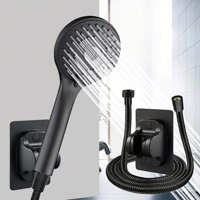Handheld & Wall-Mounted Shower Head Set, Large Spray Holes, Suitable For Home Bathroom, With Shower Spraying And Boosting Functions - Adjustable Shower Head, Handheld Shower Head, High Pressure Shower Head, Made Of Durable Plastic, Easy To Install