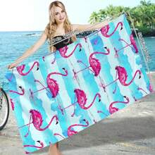 1pc Fashion Cherry Pattern Beach Towel, Great Gift For Family And Friends, Made Of Super Soft Microfiber, Durable Quick-Dry Sunscreen Towel, Essential For Beach, Camping, Swimming Pool, Travel In Summer - A - View 6