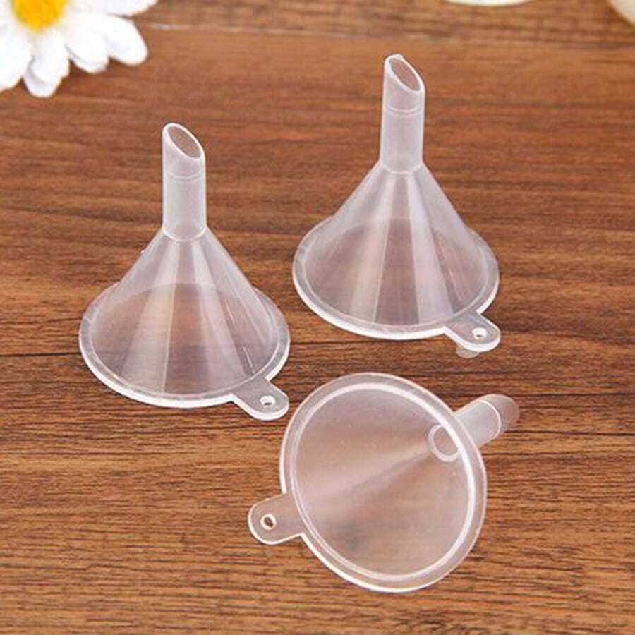 5/10/50pcs Mini Transparent PP Funnels, Suitable For Liquid Packaging And Filling Of Cosmetics, Toners, And Toiletries, As Well As Laboratory Liquid Packaging And Outdoor Camping Seasoning Packaging - View 1