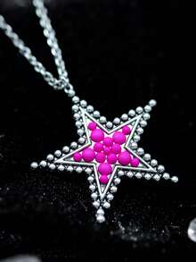 Fashionable Sparkling Star & Turquoise Pendant Necklace, Boho Design For Women - Star - View 11