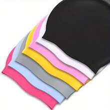 1pc Unisex Silicone Swimming Cap - Waterproof, Anti-Slip, Elastic - Suitable For Both Men And Women - Multicolor - View 2