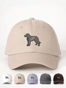 1pc Embroidered Irish Wolfhound Baseball Cap, Adjustable, Suitable For Spring/Autumn Travel, Fashionable Sun Protection Hat, Y2K Style Cap - Baseball Cap - View 1