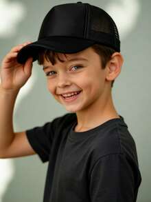 1PC Children Mesh Breathable Baseball Caps Boys Girls Trucker Hats Sports Team Snapback Caps Sun Dad Hat 8-12Y - Multicolor - View 2