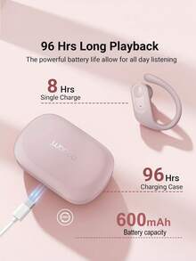 Tagry T9 真無線藍牙耳機，超長續航，深沉低音，適合跑步、健身、電視、音樂的運動耳機 - 粉色 - 查看 5