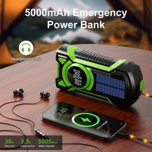 Weather Emergency Radio NOAA Weather Alert, SOS Alarm, 3 Lighting Modes, Hand-Crank Portable Radio Suitable For Home Disaster And Outdoor Adventure - View 2