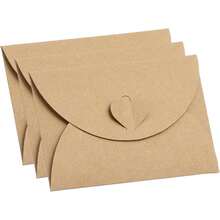 12个装心形搭扣小礼品卡套迷你信封，适用于生日、婚礼、咖啡等场合 - 查看 1