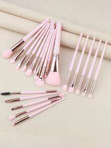 Conjunto de 20 pincéis profissionais para maquiagem facial, incluindo pincéis para pó, corretivo, sombra, sobrancelha e lábios. Ferramentas de beleza com diversos formatos e tamanhos, ideais para todos os tipos de contornos faciais e para iluminar o rosto. - Multicolorido - Ver 7