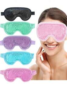 凝胶珠冷热眼罩，压缩眼枕，PVC冰袋，冬暖夏凉 - 均碼 - 查看 4