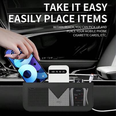 Car Seat Back Storage, Multifunctional Car Organizer , Trash Can, Mobile Phone Holder, Designed For Central Console And Car Seat Back Storage, Compatible With Various Car Models, Easy To Install, 1pc