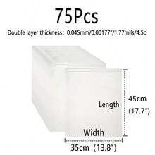 XZV 75pcs Transparent Plastic Garment Packaging Bags With Matte Zipper, For Clean And Transportation Of T-Shirts, Shirts, Documents, Towels, Practical Travel Bags, Socks, Toys, Shoes Storage Bags, Double Layer Thickness 0.045mm/1.77mil, 33pcs/Pack, 2 Size Options, Resealable And Washable Storage Bags - Convenient Lightweight Multipurpose Organizer Bags For Clothes, T-Shirts, Pants, Underwear, Socks, Toiletries - White - View 12