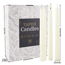 36-Pack 10-Inch Ivory Long Stem Candles | Premium Dripless Candles | Top Choice For Wedding, Dinner, Home Decor - 36 - View 2