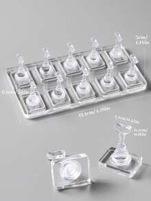 5/10 cái Kệ trưng bày móng tay acrylic trong suốt không từ tính, Giá trưng bày nhãn dán móng tay, Bàn tập làm móng, Dụng cụ làm móng DIY - Trong sáng - Xem 7