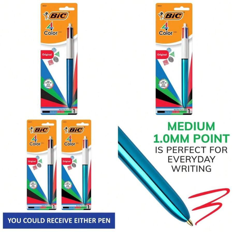 4-Color Retractable Ballpoint Pen With 1.0 Mm Medium Point, 1-Count In Assorted Ink Colors - 1 - 查看 1