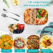 50.72oz Insulated Lunch Box, Portable Fast Heating Food Warmer, Stainless Steel Food Container With Tray, Multi-Voltage 12V/24V/110V, For Office Kitchen Travel Car Truck Outdoor Use - 查看 4