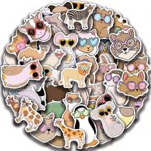 50 Peças Adesivos de Óculos de Animal, Adesivos de Rabiscos Criativos, Suprimentos de Escritório, Adesivos para Celular e Computador, Alto Valor, Requintados, Adesivos Legais, Divertidos, Clássicos, Design de Desenho Animado Colorido, Decoração de Presente, Decoração de Capas de Telefone, Reutilizáveis, Design de Desenho Animado Colorido, Adequado para Garrafas de Água, Skates, Celulares, Etc., Perfeito para Materiais Escolares, Um Ótimo Presente para Feriados - 50pcs - Visão 2