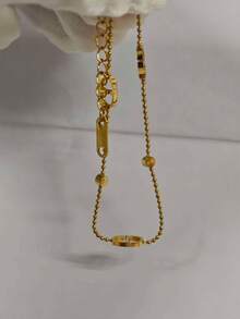 1 PC Fashion Stainless Steel Chain Bracelet Minimalist Waterproof Jewelry For Women Men Daily Wear - Letter Bracelet - View 2