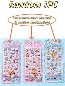 1张随机卡通可爱捏捏贴纸，DIY手工贴纸，适合作为节日礼物或学校笔记贴纸，精致可爱，设计精良。 - 彩色 - 查看 11