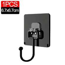20/1pc Black Traceless Hooks Multifunctional Wall Strong Adhesive Hook Clothes Hook Bathroom Kitchen Accessories - A - View 13