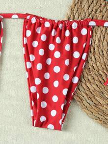 Bộ bikini tam giác kẻ caro dáng suông và chấm bi dành cho nữ, phong cách nghỉ mát biển, mùa xuân/hè mới, thanh lịch. - Nhiều màu - Xem 5