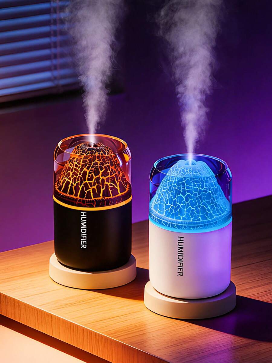 2-In-1 Volcano Shaped Car Humidifier And Aroma Diffuser With LED Light, 180ml USB Powered (Auto Shut Off), Portable Air Humidifier, Quiet Mist Aroma Diffuser, Multiple Fragrance Options, Suitable For All Car Models - A - 查看 1