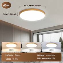 220V LED Ceiling Light, Available In Pure White/Wood Grain/Black/Gold, Home Decor Lighting Fixture, Suitable For Bedroom/Living Room/Study/Closet/Kitchen/Hallway/Studio/Office/Shop, Choose Appropriate Size Based On Usage Needs - LED Three-proof Ceiling Light - View 15