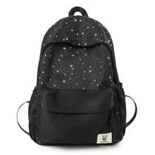Rucsac minimalist casual elegant cu imprimeu de stele, geantă de sport în aer liber pentru școală și elevi de mare capacitate - Multicolor - Vizualizare 11