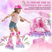 Patines De Linea 8 Ruedas Ajustable Para Niñas Con Luz Led - S - Ver 5