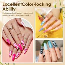 20色DIY美甲雕塑粉，丙烯酸粉无需浸泡即可雕刻美甲延长三合一美甲水晶粉美甲彩绘用品，沙龙UV美甲套装，10克瓶装 - 彩色 - 查看 6