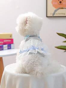 PETCIRCLE 1件宠物衣服，春夏新款透气轻薄薄纱吊带狗服 - 灰色 - 查看 1