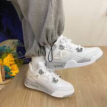 Women's Casual Sneakers, Air Cushion Shoes, White Grey Sneakers Ideal For Pairing With Jeans, Joggers, Dresses And Shorts - 白灰 - 查看 9